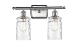 Brushed Satin Nickel Candor 2 Light Bath Vanity Light - Clear Waterglass Candor Glass - Vintage Dimmable Bulb Included