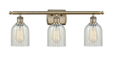 3-Light 26" Antique Brass Bath Vanity Light - Mouchette Caledonia Glass LED