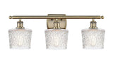 3-Light 26" Antique Brass Bath Vanity Light - Clear Niagra Glass LED