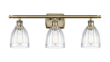 3-Light 26" Antique Brass Bath Vanity Light - Clear Brookfield Glass LED