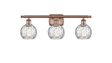 516-3W-AC-G1215-6 3-Light 26" Antique Copper Bath Vanity Light - Clear Athens Water Glass 6" Glass - LED Bulb - Dimmensions: 26 x 8 x 11 - Glass Up or Down: Yes