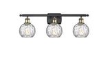 516-3W-BAB-G1215-6 3-Light 26" Black Antique Brass Bath Vanity Light - Clear Athens Water Glass 6" Glass - LED Bulb - Dimmensions: 26 x 8 x 11 - Glass Up or Down: Yes