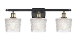516-3W-BAB-G402 3-Light 26" Black Antique Brass Bath Vanity Light - Clear Niagra Glass - LED Bulb - Dimmensions: 26 x 8 x 11.5 - Glass Up or Down: Yes