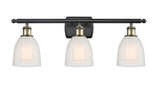 516-3W-BAB-G441 3-Light 26" Black Antique Brass Bath Vanity Light - White Brookfield Glass - LED Bulb - Dimmensions: 26 x 6.5 x 9 - Glass Up or Down: Yes