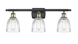 516-3W-BAB-G442 3-Light 26" Black Antique Brass Bath Vanity Light - Clear Brookfield Glass - LED Bulb - Dimmensions: 26 x 6.5 x 9 - Glass Up or Down: Yes