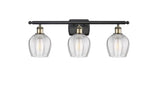 516-3W-BAB-G462-6 3-Light 25.75" Black Antique Brass Bath Vanity Light - Clear Norfolk Glass - LED Bulb - Dimmensions: 25.75 x 7 x 10 - Glass Up or Down: Yes