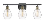 516-3W-BAB-G652-6 3-Light 26" Black Antique Brass Bath Vanity Light - Clear Cindyrella 6" Glass - LED Bulb - Dimmensions: 26 x 7.125 x 10.75 - Glass Up or Down: Yes