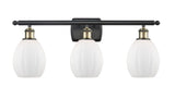 516-3W-BAB-G81 3-Light 26" Black Antique Brass Bath Vanity Light - Matte White Eaton Glass - LED Bulb - Dimmensions: 26 x 7 x 12 - Glass Up or Down: Yes