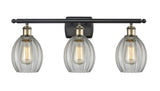 516-3W-BAB-G82 3-Light 26" Black Antique Brass Bath Vanity Light - Clear Eaton Glass - LED Bulb - Dimmensions: 26 x 7 x 12 - Glass Up or Down: Yes