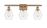 516-3W-BB-G652-6 3-Light 26" Brushed Brass Bath Vanity Light - Clear Cindyrella 6" Glass - LED Bulb - Dimmensions: 26 x 7.125 x 10.75 - Glass Up or Down: Yes