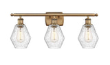 516-3W-BB-G654-6 3-Light 26" Brushed Brass Bath Vanity Light - Seedy Cindyrella 6" Glass - LED Bulb - Dimmensions: 26 x 7.125 x 10.75 - Glass Up or Down: Yes