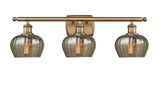 516-3W-BB-G96 3-Light 26" Brushed Brass Bath Vanity Light - Mercury Fenton Glass - LED Bulb - Dimmensions: 26 x 8 x 10.5 - Glass Up or Down: Yes