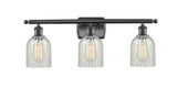 516-3W-OB-G2511 3-Light 26" Oil Rubbed Bronze Bath Vanity Light - Mouchette Caledonia Glass - LED Bulb - Dimmensions: 26 x 6.5 x 12 - Glass Up or Down: Yes