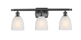 516-3W-OB-G441 3-Light 26" Oil Rubbed Bronze Bath Vanity Light - White Brookfield Glass - LED Bulb - Dimmensions: 26 x 6.5 x 9 - Glass Up or Down: Yes