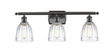 516-3W-OB-G442 3-Light 26" Oil Rubbed Bronze Bath Vanity Light - Clear Brookfield Glass - LED Bulb - Dimmensions: 26 x 6.5 x 9 - Glass Up or Down: Yes