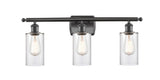 516-3W-OB-G802 3-Light 26" Oil Rubbed Bronze Bath Vanity Light - Clear Clymer Glass - LED Bulb - Dimmensions: 26 x 6 x 12 - Glass Up or Down: Yes