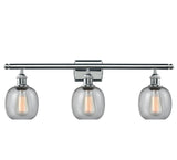516-3W-PC-G104 3-Light 26" Polished Chrome Bath Vanity Light - Seedy Belfast Glass - LED Bulb - Dimmensions: 26 x 7.5 x 11 - Glass Up or Down: Yes