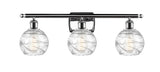 516-3W-PC-G1213-6 3-Light 26" Polished Chrome Bath Vanity Light - Clear Athens Deco Swirl 8" Glass - LED Bulb - Dimmensions: 26 x 8 x 11 - Glass Up or Down: Yes