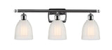 516-3W-PC-G441 3-Light 26" Polished Chrome Bath Vanity Light - White Brookfield Glass - LED Bulb - Dimmensions: 26 x 6.5 x 9 - Glass Up or Down: Yes