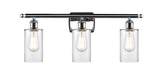 3-Light 26" Polished Chrome Bath Vanity Light - Clear Clymer Glass - LED Bulbs Included