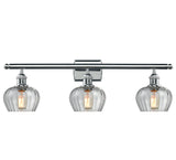 516-3W-PC-G92 3-Light 26" Polished Chrome Bath Vanity Light - Clear Fenton Glass - LED Bulb - Dimmensions: 26 x 8 x 10.5 - Glass Up or Down: Yes