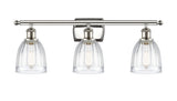516-3W-PN-G442 3-Light 26" Polished Nickel Bath Vanity Light - Clear Brookfield Glass - LED Bulb - Dimmensions: 26 x 6.5 x 9 - Glass Up or Down: Yes