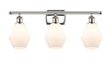 516-3W-PN-G651-6 3-Light 26" Polished Nickel Bath Vanity Light - Cased Matte White Cindyrella 6" Glass - LED Bulb - Dimmensions: 26 x 7.125 x 10.75 - Glass Up or Down: Yes