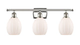 516-3W-PN-G81 3-Light 26" Polished Nickel Bath Vanity Light - Matte White Eaton Glass - LED Bulb - Dimmensions: 26 x 7 x 12 - Glass Up or Down: Yes