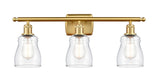 516-3W-SG-G392 3-Light 26" Satin Gold Bath Vanity Light - Clear Ellery Glass - LED Bulb - Dimmensions: 26 x 6.5 x 9 - Glass Up or Down: Yes