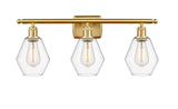 516-3W-SG-G652-6 3-Light 26" Satin Gold Bath Vanity Light - Clear Cindyrella 6" Glass - LED Bulb - Dimmensions: 26 x 7.125 x 10.75 - Glass Up or Down: Yes