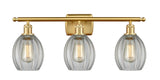 516-3W-SG-G82 3-Light 26" Satin Gold Bath Vanity Light - Clear Eaton Glass - LED Bulb - Dimmensions: 26 x 7 x 12 - Glass Up or Down: Yes