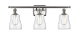 516-3W-SN-G392 3-Light 26" Brushed Satin Nickel Bath Vanity Light - Clear Ellery Glass - LED Bulb - Dimmensions: 26 x 6.5 x 9 - Glass Up or Down: Yes
