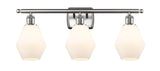 516-3W-SN-G651-6 3-Light 26" Brushed Satin Nickel Bath Vanity Light - Cased Matte White Cindyrella 6" Glass - LED Bulb - Dimmensions: 26 x 7.125 x 10.75 - Glass Up or Down: Yes