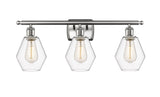 516-3W-SN-G652-6 3-Light 26" Brushed Satin Nickel Bath Vanity Light - Clear Cindyrella 6" Glass - LED Bulb - Dimmensions: 26 x 7.125 x 10.75 - Glass Up or Down: Yes