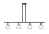 516-4I-BAB-G1213-6 4-Light 46" Black Antique Brass Island Light - Clear Athens Deco Swirl 8" Glass - LED Bulb - Dimmensions: 46 x 7 x 8<br>Minimum Height : 20.375<br>Maximum Height : 44.375 - Sloped Ceiling Compatible: Yes