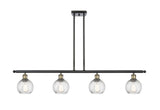 516-4I-BAB-G1214-6 4-Light 46" Black Antique Brass Island Light - Clear Athens Twisted Swirl 6" Glass - LED Bulb - Dimmensions: 46 x 7 x 8<br>Minimum Height : 20.375<br>Maximum Height : 44.375 - Sloped Ceiling Compatible: Yes