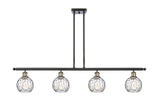 516-4I-BAB-G1215-6 4-Light 46" Black Antique Brass Island Light - Clear Athens Water Glass 6" Glass - LED Bulb - Dimmensions: 46 x 7 x 8<br>Minimum Height : 20.375<br>Maximum Height : 44.375 - Sloped Ceiling Compatible: Yes