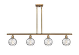 516-4I-BB-G1215-6 4-Light 46" Brushed Brass Island Light - Clear Athens Water Glass 6" Glass - LED Bulb - Dimmensions: 46 x 7 x 8<br>Minimum Height : 20.375<br>Maximum Height : 44.375 - Sloped Ceiling Compatible: Yes