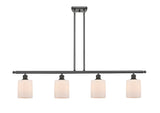 516-4I-OB-G111 4-Light 48" Oil Rubbed Bronze Island Light - Matte White Cobbleskill Glass - LED Bulb - Dimmensions: 48 x 5 x 10<br>Minimum Height : 19.375<br>Maximum Height : 43.375 - Sloped Ceiling Compatible: Yes