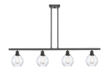 516-4I-OB-G362 4-Light 48" Oil Rubbed Bronze Island Light - Clear Small Waverly Glass - LED Bulb - Dimmensions: 48 x 6 x 10<br>Minimum Height : 19.375<br>Maximum Height : 43.375 - Sloped Ceiling Compatible: Yes