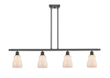516-4I-OB-G391 4-Light 48" Oil Rubbed Bronze Island Light - White Ellery Glass - LED Bulb - Dimmensions: 48 x 5 x 10<br>Minimum Height : 19.375<br>Maximum Height : 43.375 - Sloped Ceiling Compatible: Yes