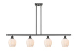 516-4I-OB-G461-6 4-Light 48" Oil Rubbed Bronze Island Light - Cased Matte White Norfolk Glass - LED Bulb - Dimmensions: 48 x 5.75 x 10<br>Minimum Height : 20.375<br>Maximum Height : 44.375 - Sloped Ceiling Compatible: Yes