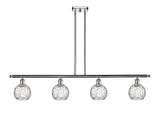 516-4I-PC-G1215-6 4-Light 46" Polished Chrome Island Light - Clear Athens Water Glass 6" Glass - LED Bulb - Dimmensions: 46 x 7 x 8<br>Minimum Height : 20.375<br>Maximum Height : 44.375 - Sloped Ceiling Compatible: Yes