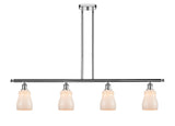 516-4I-PC-G391 4-Light 48" Polished Chrome Island Light - White Ellery Glass - LED Bulb - Dimmensions: 48 x 5 x 10<br>Minimum Height : 19.375<br>Maximum Height : 43.375 - Sloped Ceiling Compatible: Yes