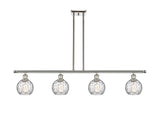 516-4I-PN-G1215-6 4-Light 46" Polished Nickel Island Light - Clear Athens Water Glass 6" Glass - LED Bulb - Dimmensions: 46 x 7 x 8<br>Minimum Height : 20.375<br>Maximum Height : 44.375 - Sloped Ceiling Compatible: Yes