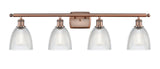 516-4W-AC-G382 4-Light 36" Antique Copper Bath Vanity Light - Clear Castile Glass - LED Bulb - Dimmensions: 36 x 8 x 11 - Glass Up or Down: Yes