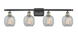516-4W-BAB-G105 4-Light 36" Black Antique Brass Bath Vanity Light - Clear Crackle Belfast Glass - LED Bulb - Dimmensions: 36 x 8 x 11 - Glass Up or Down: Yes