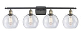 516-4W-BAB-G124-8 4-Light 36" Black Antique Brass Bath Vanity Light - Seedy Athens Glass - LED Bulb - Dimmensions: 36 x 8 x 11 - Glass Up or Down: Yes