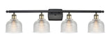 516-4W-BAB-G412 4-Light 36" Black Antique Brass Bath Vanity Light - Clear Dayton Glass - LED Bulb - Dimmensions: 36 x 7.5 x 10.5 - Glass Up or Down: Yes