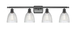 516-4W-BK-G382 4-Light 36" Matte Black Bath Vanity Light - Clear Castile Glass - LED Bulb - Dimmensions: 36 x 8 x 11 - Glass Up or Down: Yes